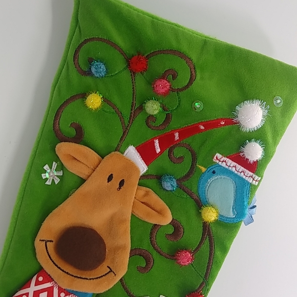 CHRISTMAS REINDEER STOCKING - Picture 3 of 5